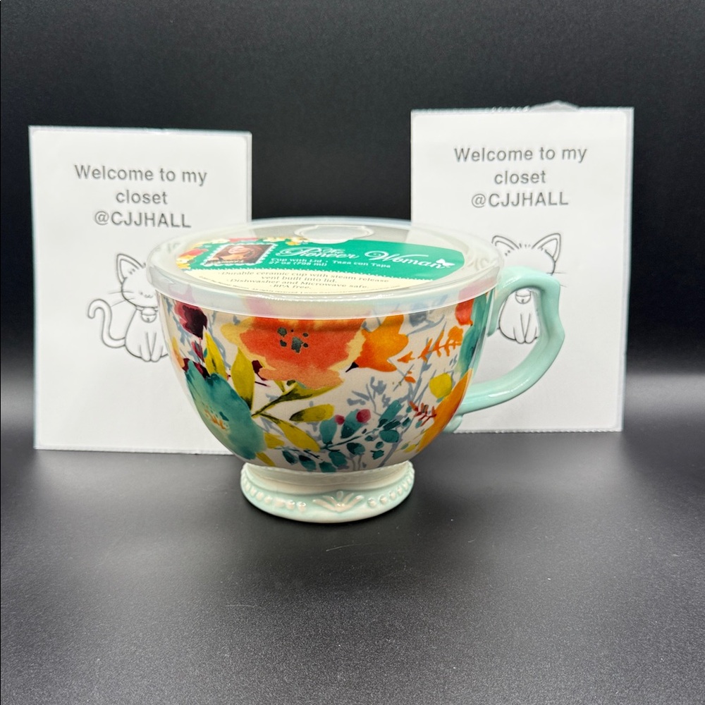 The Pioneer Woman Floral Ceramic Mug with Lid